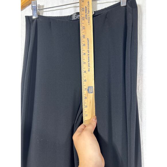 Sympli Pants 6 Black Pull On Straight Leg Made in Canada Minimalist Lightweight - Picture 5 of 9